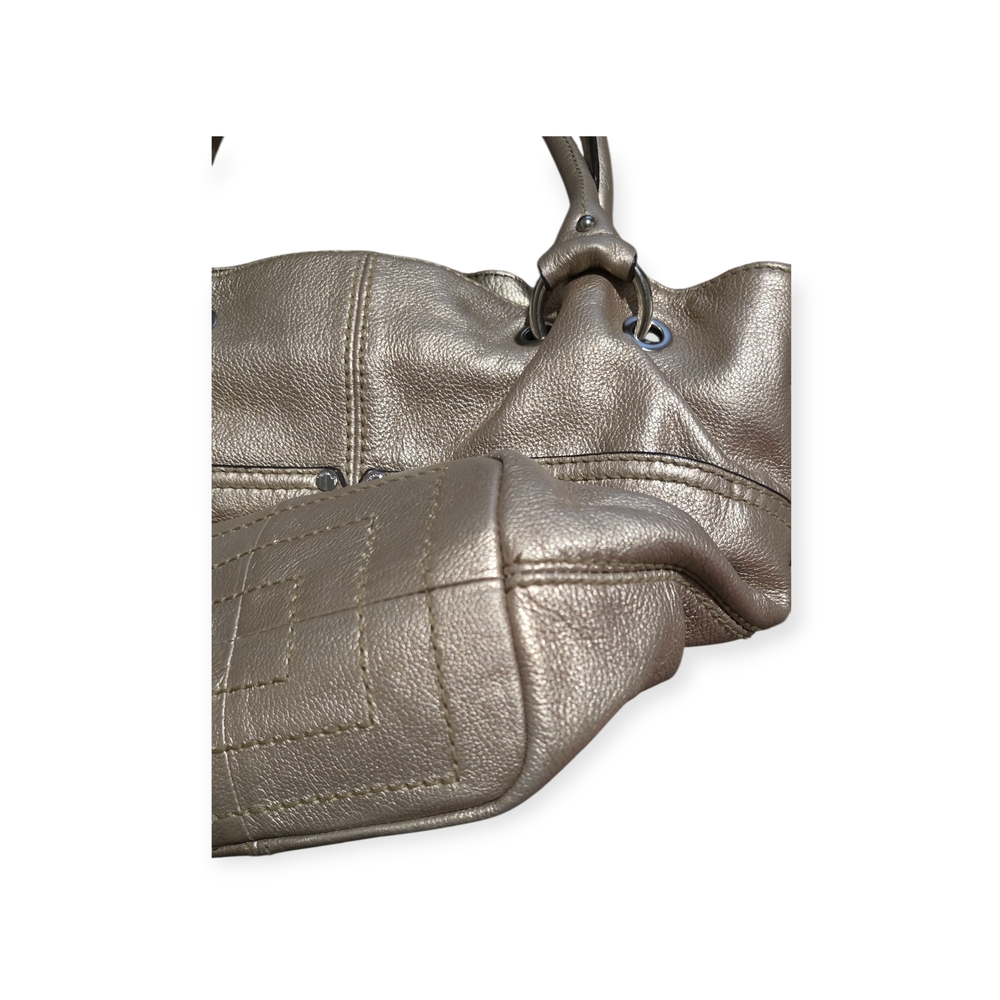 Tignanello Metallic Gold Leather Shoulder Bag - Picture 3 of 13